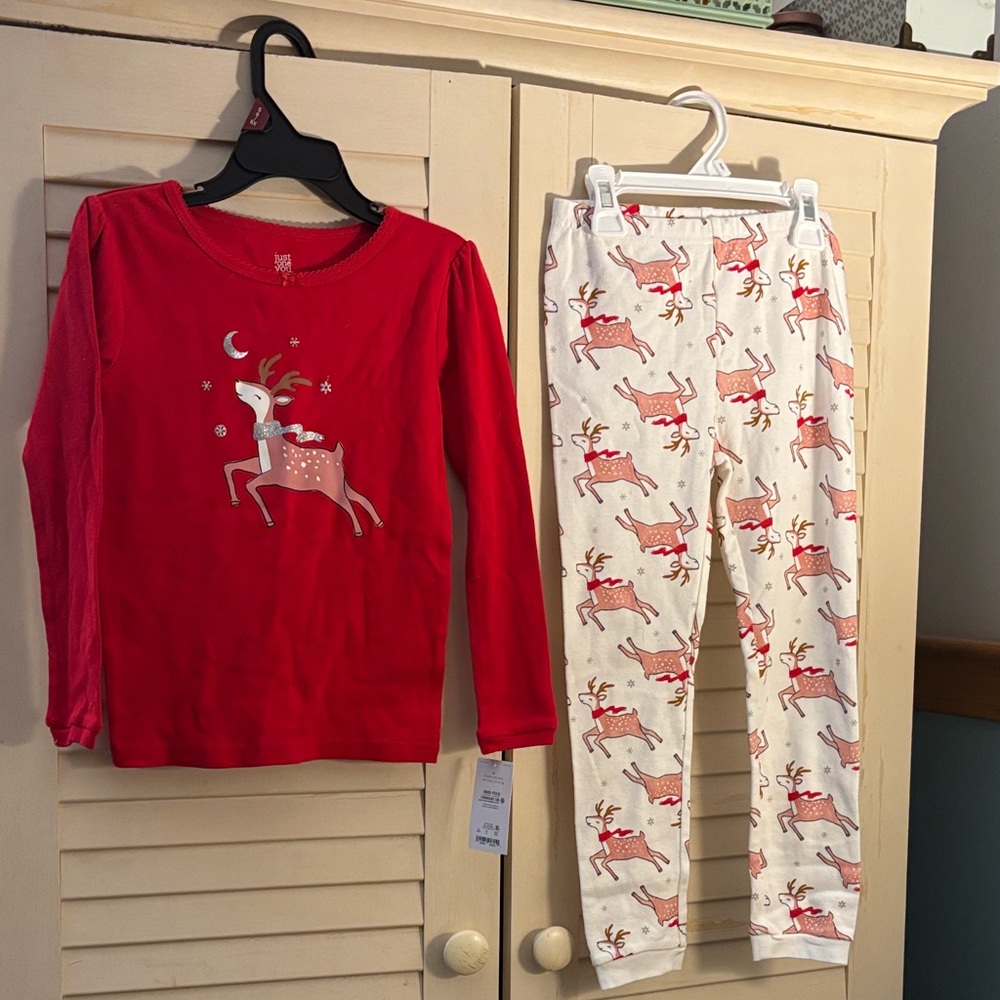 Festive Reindeer Kids Pajama Set